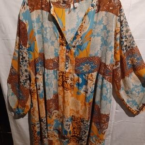Cato Multicolor Floral Tunic Top